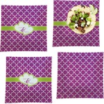 Clover Set of 4 Glass Square Lunch / Dinner Plate 9.5" (Personalized)