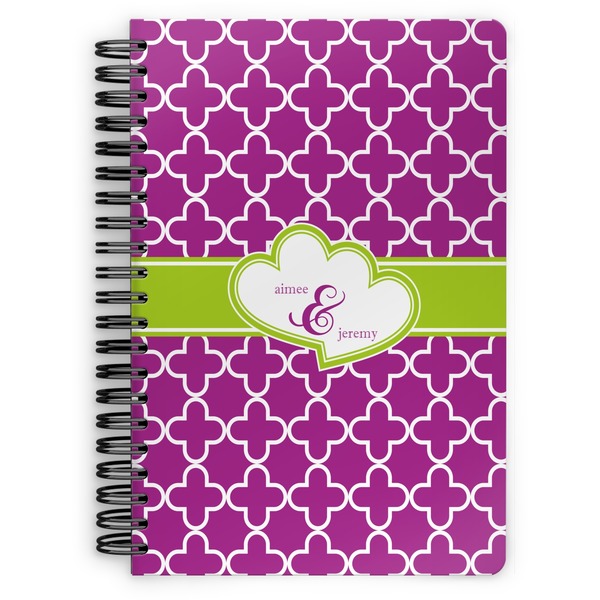 Custom Clover Spiral Notebook - 7x10 w/ Couple's Names