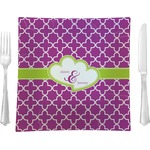 Clover 9.5" Glass Square Lunch / Dinner Plate- Single or Set of 4 (Personalized)