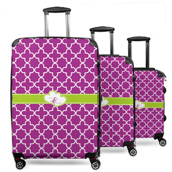 Clover 3 Piece Luggage Set - 20" Carry On, 24" Medium Checked, 28" Large Checked (Personalized)