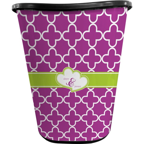 Custom Clover Waste Basket - Double Sided (Black) (Personalized)