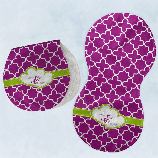 Custom Clover Burp Pads - Velour - Set of 2 w/ Couple's Names