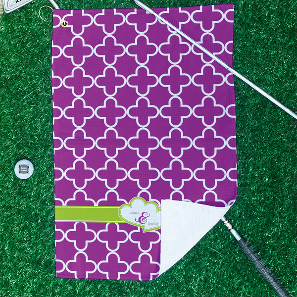 Clover Waffle Weave Golf Towel - In Context