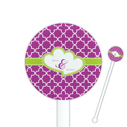 Clover 5.5" Round Plastic Stir Sticks - White - Single Sided (Personalized)