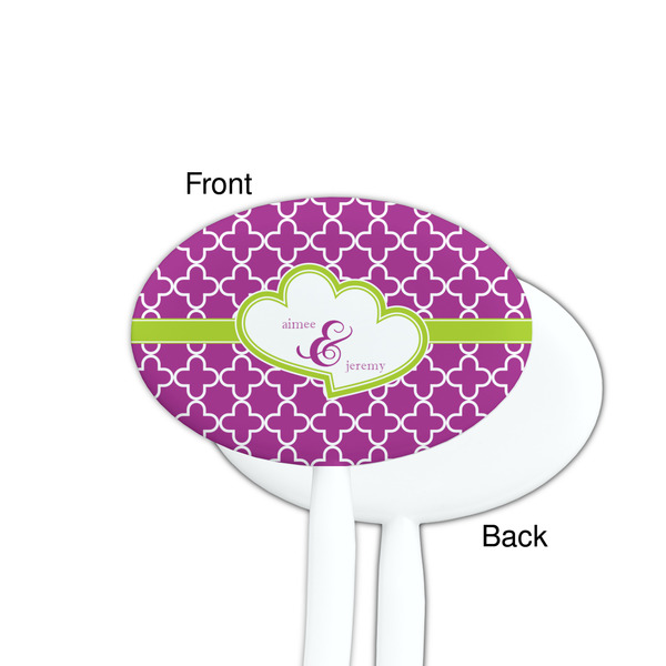 Clover White Plastic 7" Stir Stick - Single Sided - Oval - Front & Back