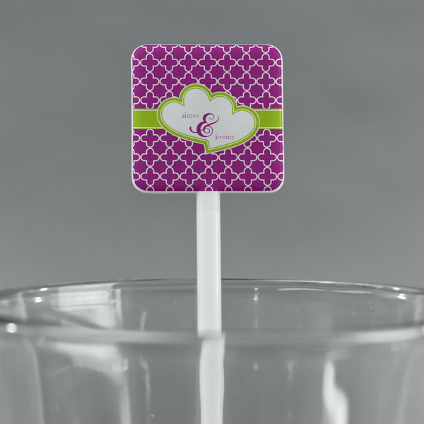 Clover White Plastic Stir Stick - Square - Main