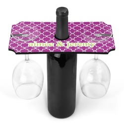 Clover Wine Bottle & Glass Holder (Personalized)