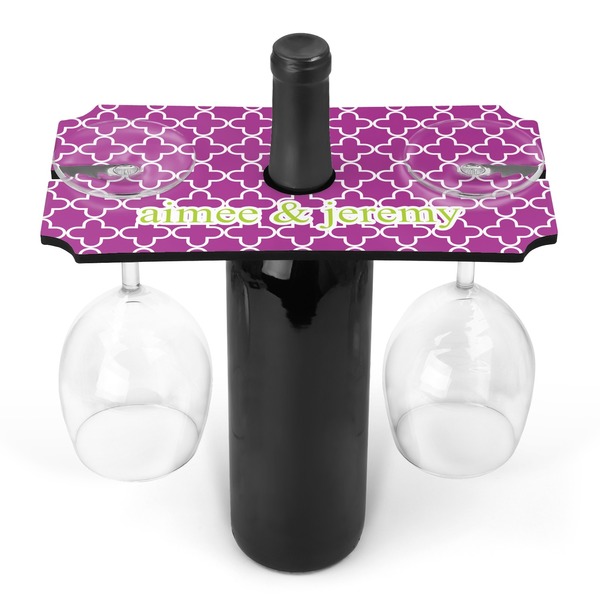 Custom Clover Wine Bottle & Glass Holder (Personalized)