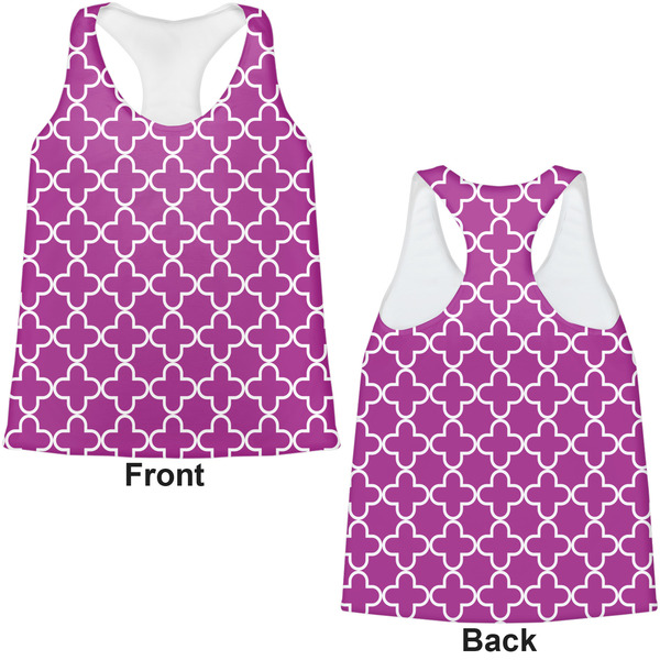 Clover Womens Racerback Tank Tops - Medium - Front and Back