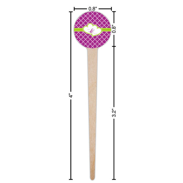 Clover Wooden 4" Food Pick - Round - Dimensions