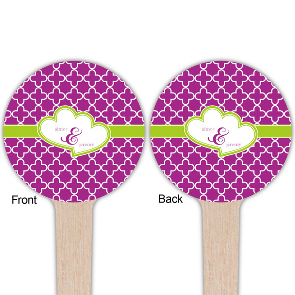 Clover Wooden 4" Food Pick - Round - Double Sided - Front & Back