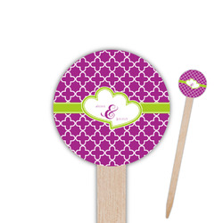 Clover 6" Round Wooden Food Picks - Double Sided (Personalized)