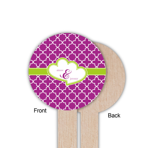 Clover Wooden 6" Food Pick - Round - Single Sided - Front & Back