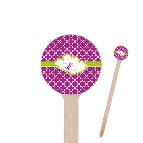 Custom Clover 6" Round Wooden Stir Sticks - Double Sided (Personalized)