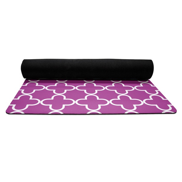 Clover Yoga Mat Rolled up Black Rubber Backing