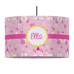 Princess Carriage 12" Drum Pendant Lamp - Fabric (Personalized)
