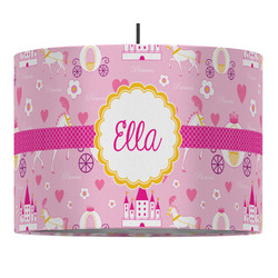 Princess Carriage 16" Drum Pendant Lamp - Fabric (Personalized)
