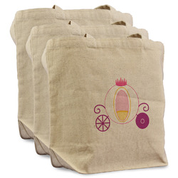 Princess Carriage Reusable Cotton Grocery Bags - Set of 3