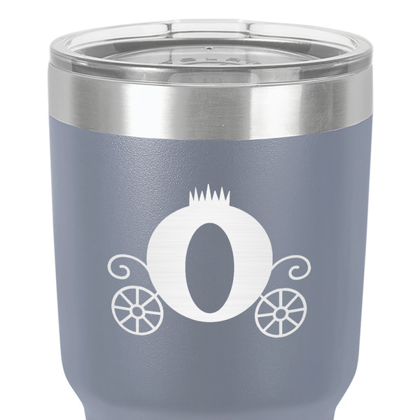 Princess Carriage 30 oz Stainless Steel Ringneck Tumbler - Grey - Close Up