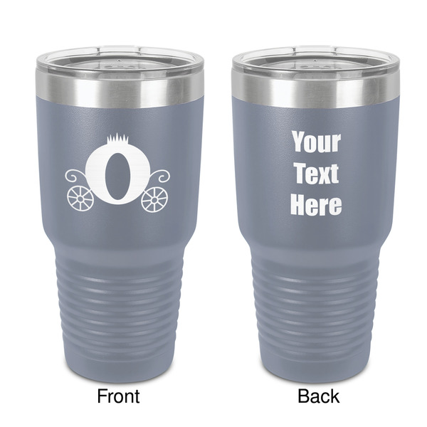 Custom Princess Carriage 30 oz Stainless Steel Tumbler - Grey - Double-Sided (Personalized)