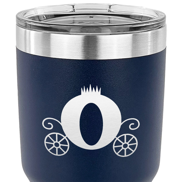 Princess Carriage 30 oz Stainless Steel Ringneck Tumbler - Navy - CLOSE UP