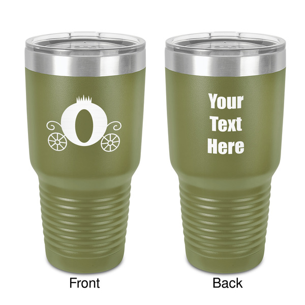 Custom Princess Carriage 30 oz Stainless Steel Tumbler - Olive - Double-Sided (Personalized)