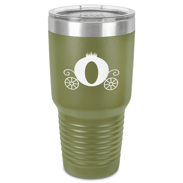 Princess Carriage 30 oz Stainless Steel Ringneck Tumbler - Olive - Front