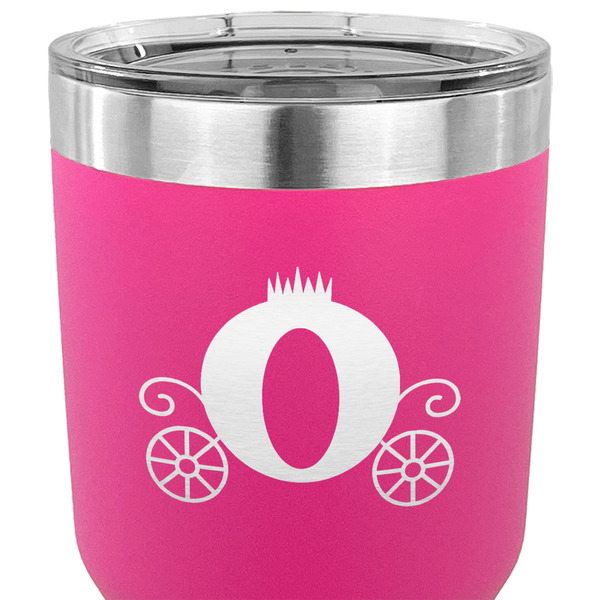 Princess Carriage 30 oz Stainless Steel Ringneck Tumbler - Pink - CLOSE UP
