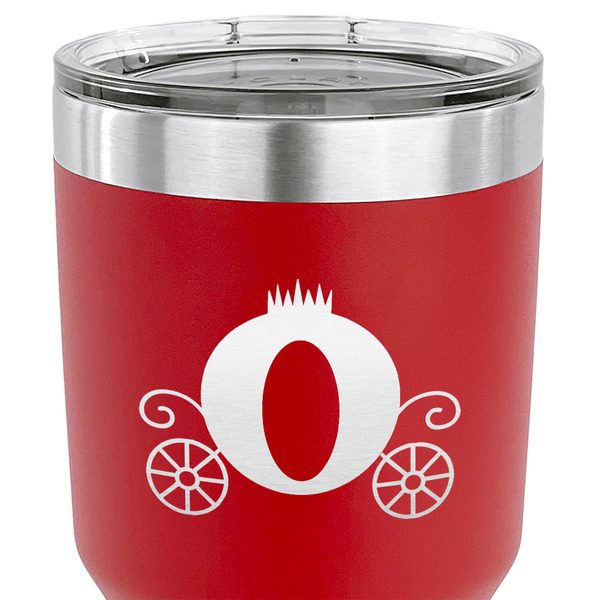 Princess Carriage 30 oz Stainless Steel Ringneck Tumbler - Red - CLOSE UP
