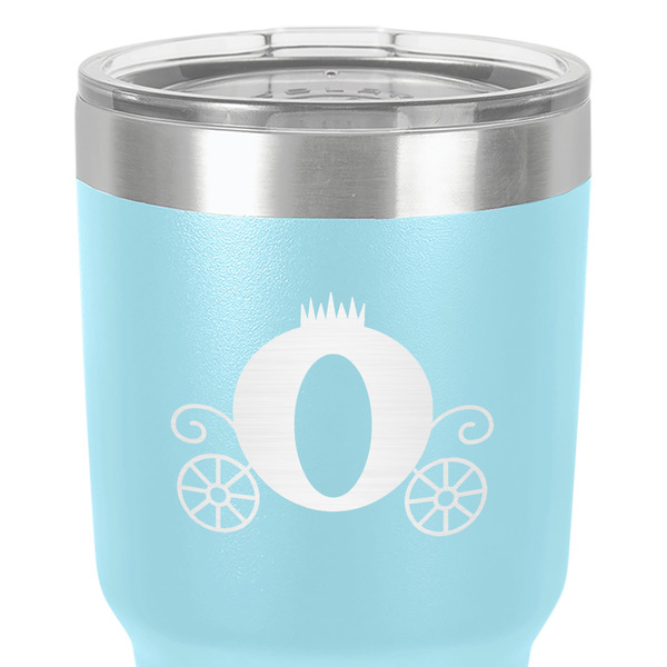 Princess Carriage 30 oz Stainless Steel Ringneck Tumbler - Teal - Close Up