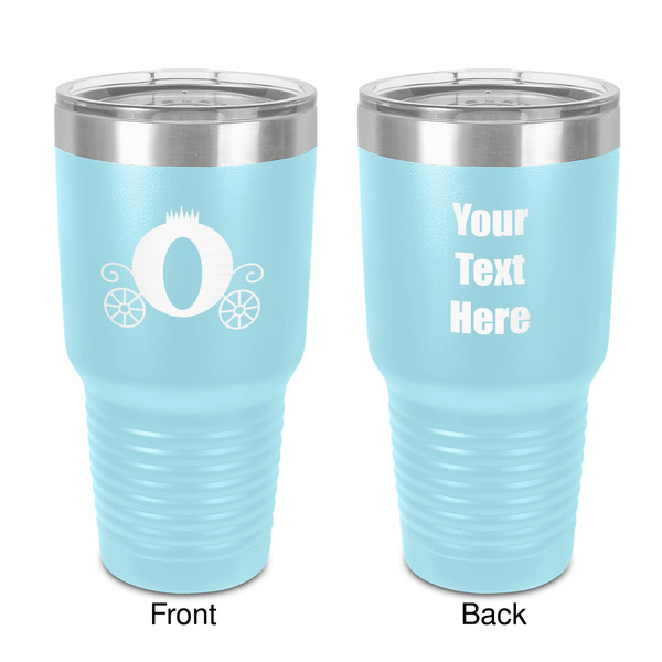 Custom Princess Carriage 30 oz Stainless Steel Tumbler - Teal - Double-Sided (Personalized)