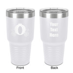 Princess Carriage 30 oz Stainless Steel Tumbler - White - Double-Sided (Personalized)
