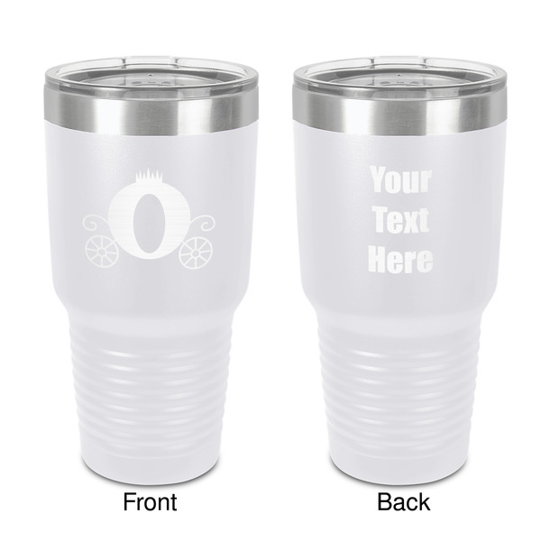 Custom Princess Carriage 30 oz Stainless Steel Tumbler - White - Double-Sided (Personalized)