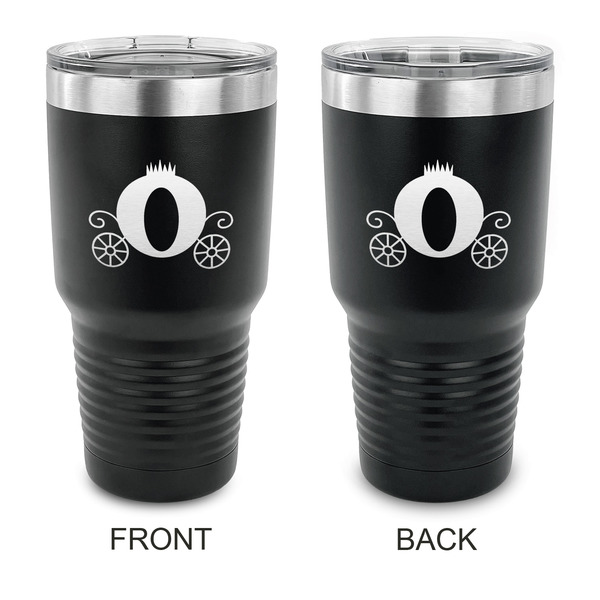 Custom Princess Carriage 30 oz Stainless Steel Tumbler - Black - Double Sided (Personalized)