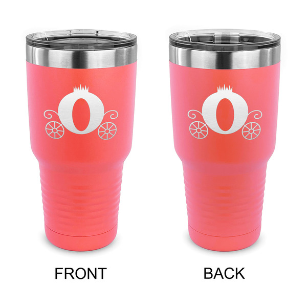 Custom Princess Carriage 30 oz Stainless Steel Tumbler - Coral - Double Sided (Personalized)