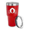 Princess Carriage 30 oz Stainless Steel Ringneck Tumblers - Red - LID OFF