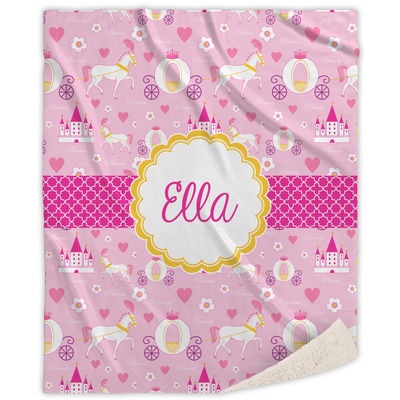 Princess Carriage Sherpa Throw Blanket (Personalized)