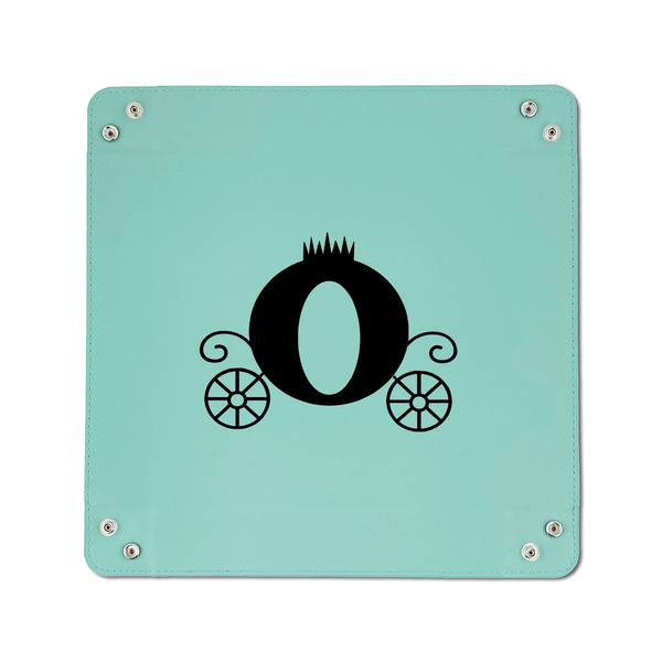 Princess Carriage 6" x 6" Teal Leatherette Snap Up Tray - APPROVAL