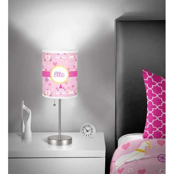 Princess Carriage 7 inch drum lamp shade - in room