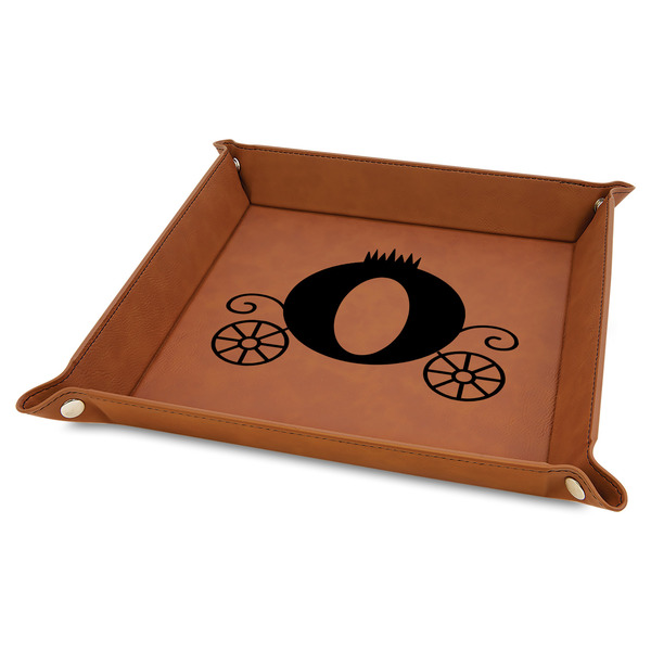 Custom Princess Carriage Faux Leather Dice Tray - 9" x 9" - Rawhide