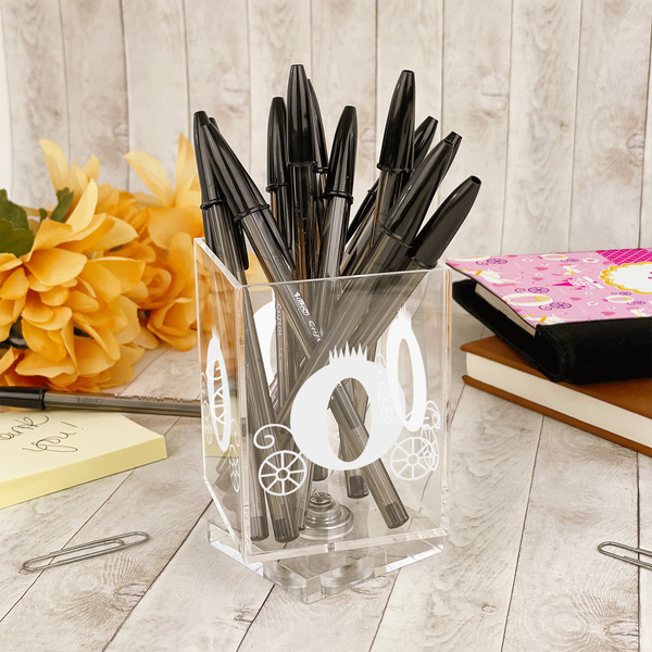 Princess Carriage Acrylic Pencil Holder - IN CONTEXT