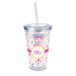 Princess Carriage 16oz Double Wall Acrylic Tumbler with Lid & Straw - Full Print (Personalized)