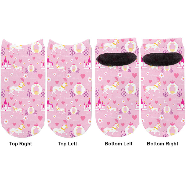 Princess Carriage Adult Ankle Socks - Double Pair - Front and Back - Apvl