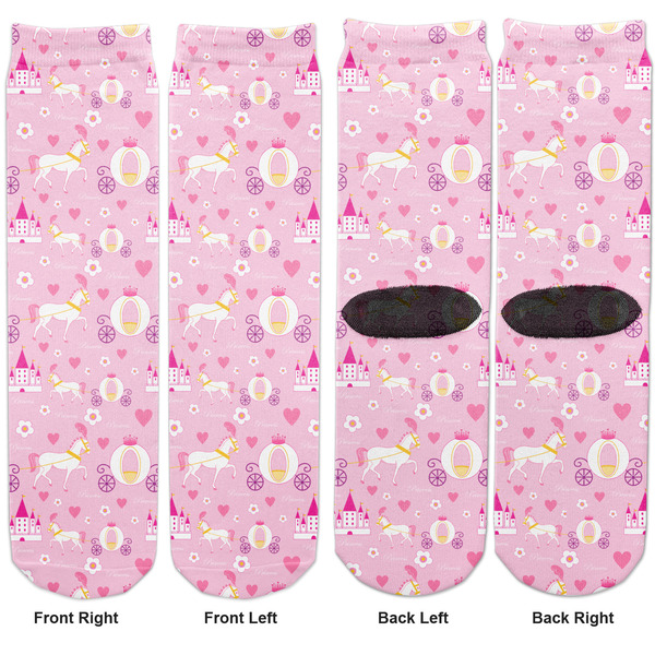 Princess Carriage Adult Crew Socks - Double Pair - Front and Back - Apvl