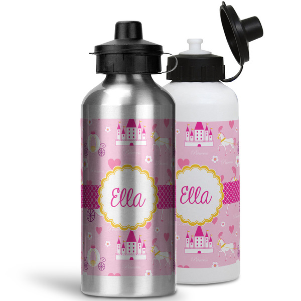 Princess Carriage Aluminum Water Bottles - MAIN (white &silver)