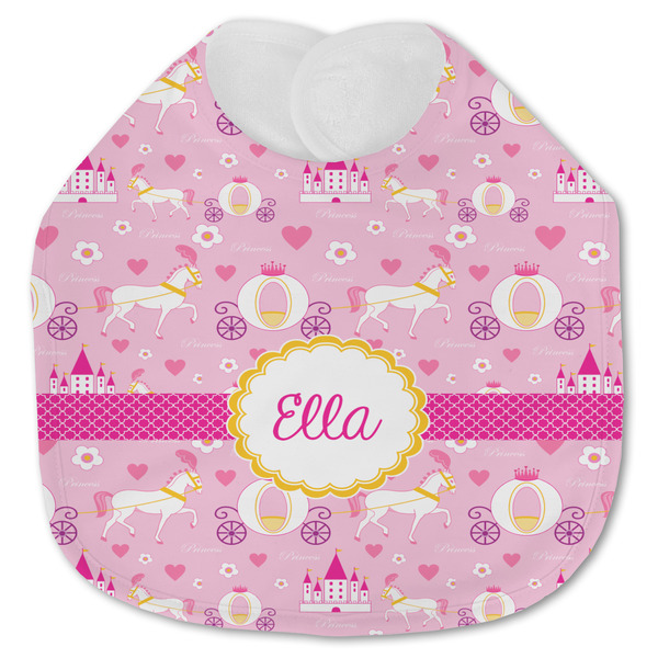 Custom Princess Carriage Jersey Knit Baby Bib w/ Name or Text