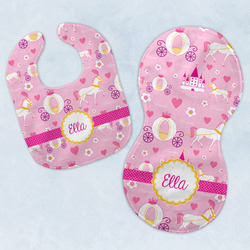 Princess Carriage Baby Bib & Burp Set w/ Name or Text