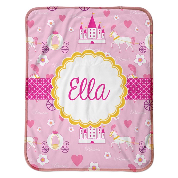 Princess Carriage Baby Sherpa Blanket - Flat