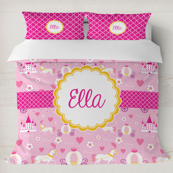 Custom Princess Carriage Duvet Cover Set - King (Personalized)