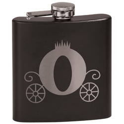 Princess Carriage Black Flask Set (Personalized)